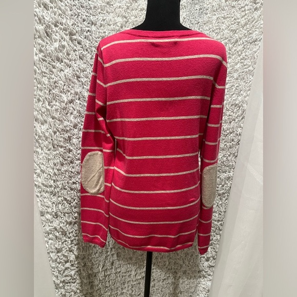 BANANA REPUBLIC PINK AND GRAY STRIPE LONG SLEEVE T—SHIRT SIZE L - Picture 6 of 12